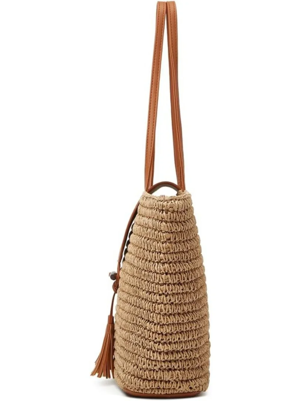 Large Hand-Woven Straw Beach Tote Bag for Women - Stylish Vacation Purse with